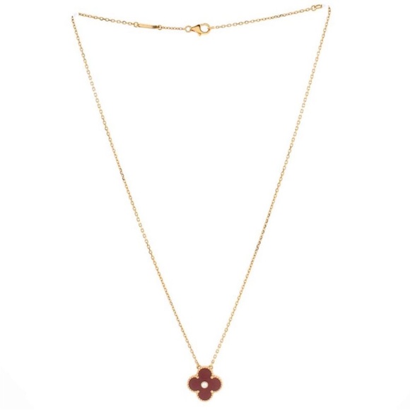 Van Cleef & Arpels Vintage Alhambra Pendant Necklace 18K Rose Gold and TigerEye - Picture 5 of 6